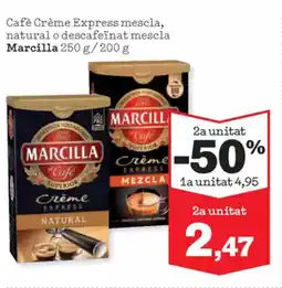 Sorli MARCILLA Cafè Crème Express mescla, natural o descafeïnat mescla oferta