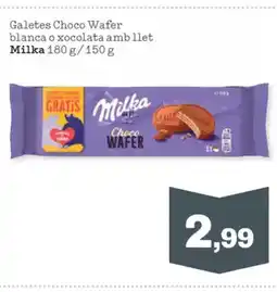 Sorli MILKA Galetes Choco Wafer blanca o xocolata amb llet oferta