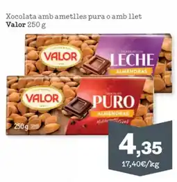 Sorli VALOR Xocolata amb ametlles pura o amb llet oferta