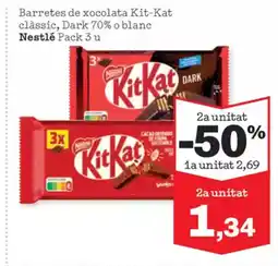 Sorli Barretes de xocolata Kit-Kat clàssic, Dark 70% o blanc oferta
