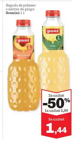 Sorli GRANINI Beguda de préssec o nèctar de pinya oferta