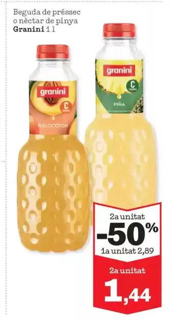Sorli GRANINI Beguda de préssec o nèctar de pinya oferta