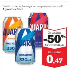 Sorli AQUARIUS Isotònic zero, taronja zero o préssec vermell oferta