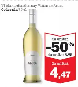 Sorli CODORNIU Vi blanc chardonnay Viñas de Anna oferta