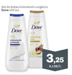 Sorli DOVE Gel de dutxa hidratant o argània oferta