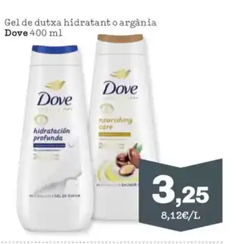 Sorli DOVE Gel de dutxa hidratant o argània oferta