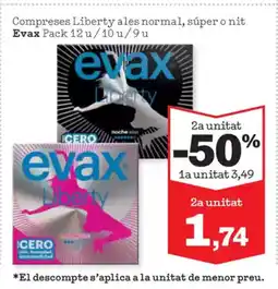 Sorli EVAX Compreses Liberty ales normal, súper o nit oferta