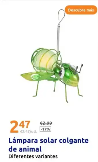 Action Lámpara solar colgante de animal oferta