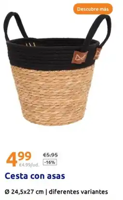 Action Cesta con asas Ø 24,5x27 cm oferta