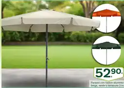 Supermercados Dani Parasol con faldon aluminio beige, verde o terracota 3 m oferta