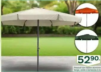 Supermercados Dani Parasol con faldon aluminio beige, verde o terracota 3 m oferta