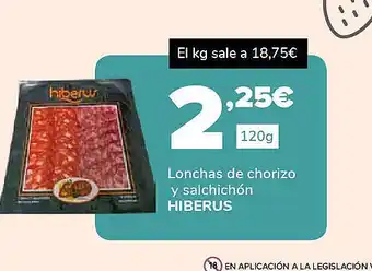 Supeco HIBERUS Lonchas de chorizo y salchichón oferta