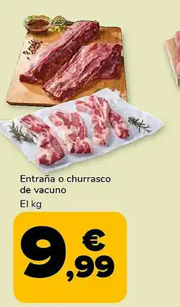 Supeco Entraña o churrasco de vacuno oferta