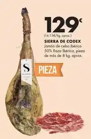 Supermercados Lupa Sierra de codex - jamón de cebo ibérico 50% raza ibérica oferta