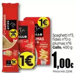 Unide Supermercados Gallo - spaghetti n'3/ fideo n'0 o plumas n'6 oferta