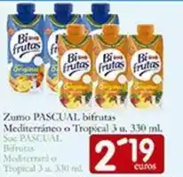 Supermercados Bip Bip Pascual - zumo bifrutas mediterráneo o tropical oferta