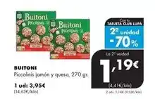 Supermercados Lupa Buitoni - piccolinis jamón y queso oferta