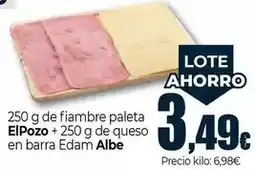 Unide Supermercados Elpozo/albe - 250 g de fiambre paleta/de queso en barra edam oferta