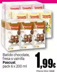 Unide Supermercados Pascual - batido chocolate, fresa o vainilla oferta