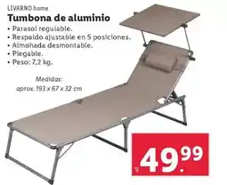 Lidl Livarno - tumbona de aluminio oferta