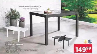 Lidl Livarno - mesa de aluminio oferta