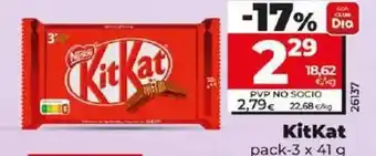 Dia Kit kat - pack-3 x 41 g oferta