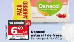 Dia Danone - danacol de fresa pack-12 x 100 g oferta