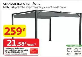 Alcampo Total - cenador techo retráctil oferta