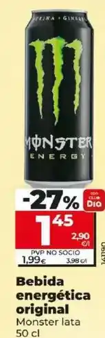 Dia Monster - bebida energética original lata 50 cl oferta