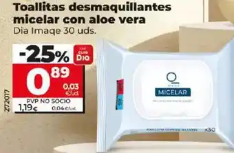Dia Dia imaqe - toallitas desmaquillantes micelar con aloe vera oferta