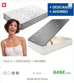 Mobiprix Pack 3 + descanso + ahorro oferta