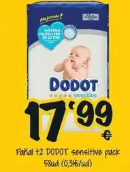 Cash Fresh Dodot - panal +2 sensitive pack oferta