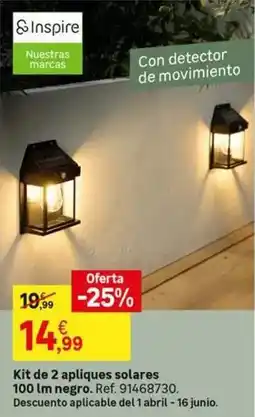 Leroy Merlin Solares - kit de 2 apliques oferta