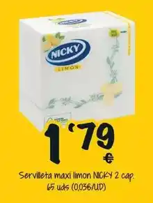 Cash Fresh Nicky - servilleta maxi limon oferta