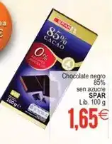 Plenus Supermercados Spar - chocolate negro 85% sen azucre oferta