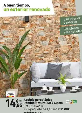 Leroy Merlin Fabricado en españa - azulejo porcelanico rambla natural 40x60 cm oferta