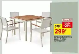 Leroy Merlin Conjunto balcón oris belge 4 sillas oferta