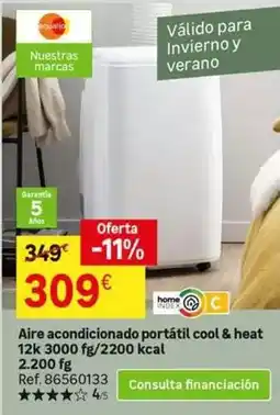 Leroy Merlin Aire - acondicionado portátil cool & heat 12k 3000 fg/ 2200 kcal oferta