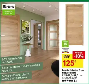 Leroy Merlin Nature - puerta interiori oslo roble 62.572.58.25 cm oferta