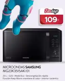 Tien 21 Samsung - microondas mg23k3515ak/01 oferta