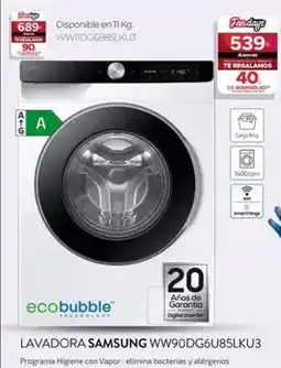 Tien 21 Samsung - lavadora ww90dg6u85lku3 oferta