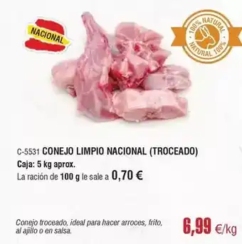 Abordo Ideal - conejo limpio nacional oferta