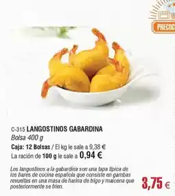 Abordo Langostinos gabardina oferta