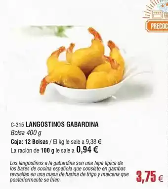 Abordo Langostinos gabardina oferta