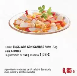 Abordo Ensalada con gambas oferta