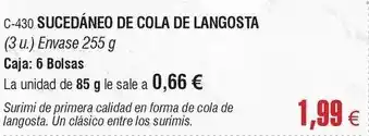 Abordo Sucedaneo de cola de langosta oferta