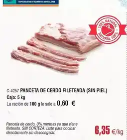 Abordo Panceta de cerdo fileteada oferta
