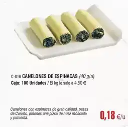 Abordo Canelones de espinacas oferta