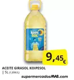 Supermercados MAS Koipesol - aceite girasol oferta