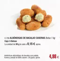 Abordo Albondigas de bacalao caseras oferta